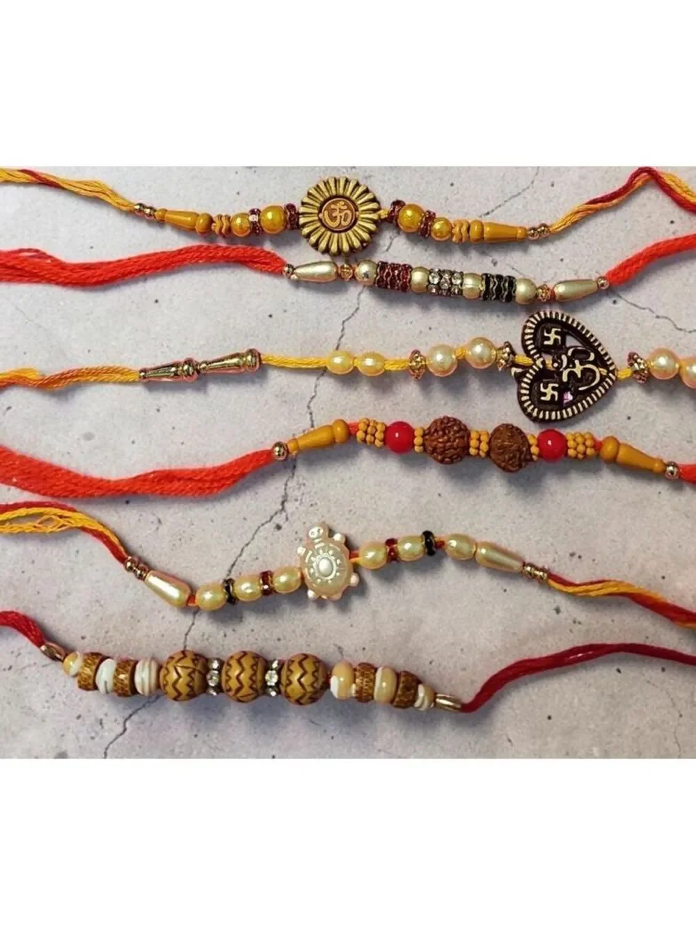 Lot of 12 Rakhi Style Beaded Bracelets – Multicolor Threads - Never Used